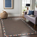 Beverly Rug Outdoor Rug 9x12 Modern Bordered Large Area Rugs for Indoor and Outdoor Patio Easy to Clean Non Shedding Living Room Porch Garden Washable Outside Carpet (9 x 12 Brown) by CozyNest Decor