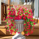 INSPRING Artificial Faux Outdoor Outside Flowers Plants, 2 PCS Fake Silk UV Resistant Look Real Hotpink Daisy Trailing Vines for Front Door Porch Planter Urn Patio Balcony Decoration by CozyNest Decor