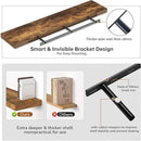 Floating Shelves - 10.23 Inch Deep Wall Shelf for Decor & Storage - Wall Mounted Display Shelving with Invisible Heavy-Duty Metal Bracket - 48" W x 10.23" D x 1.8" H - Set of 1 - Rustic Brown by CozyNest Decor