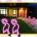 Hortsun Flamingo Solar Lights Outdoor Neon Light Yard Pink Flamingo Waterproof Decorations for Garden Patio Yard Pathway Decoration(4 Pack) by GreenHaven Gardens