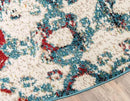 Unique Loom Rosso Collection Vintage, Geometric, Bohemian, Traditional, Distressed, Southwestern Area Rug, Round 4' 0" x 4' 0", Multi/Ivory by CozyNest Decor