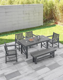 HDPE Outdoor Bench, 55" Patio Bench Outdoor Furniture, Poly Lumber Adirondack Benches, Fade-Resistant HDPE Garden Backless Benches for Park, Poolside, Porch, Smoke Gray by CozyNest Decor