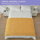 Bigacogo Chunky Knit Throw Blanket for Couch, 40x80 inches, 100% Hand Knitted with Thick Jumbo Chenille Yarn, Cozy Soft Large Rope Knot Cable Crochet Blankets for Sofa Bed Living Room, Mustard Yellow by CozyNest Decor