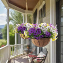 18 Bundles Artificial Fake Pansy Flowers for Outdoor, Faux UV Resistant Silk Pansies Flowers for Outside Planter Front Door Porch Yard Patio Window Box Home Decor (18, Purple, Yellow, White) by CozyNest Decor
