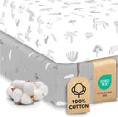 Sweety Fox 2-Pack Cotton Jersey Crib Sheets – Soft Fitted Sheets for Boys and Girls, Mini Crib Sheets, Toddler Bed Sheets (Savanna) by TinyTreasures Baby Boutique