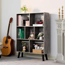 LEYAOYAO Bookshelf Cube Storage Organizer,3 Tier Bookcase with Legs,Modern Wood Open Shelf,Dirty Grey Bookshelves,Free Standing Display Short Book Shelves for Narrow Space,Bedroom,Living Room,Office by CozyNest Decor
