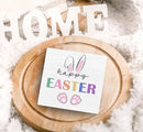 SRADMO Happy Easter Sign, Cute Bunny's Ear Easter Wood Box Sign Desk Decor, Easter Bunny Decorations, Easter Theme Wooden Block Box Sign Decoration for Home Office Shelf Table Decor by CozyNest Decor