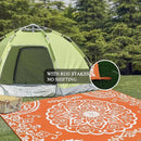 Pauwer Waterproof Outdoor Rug 6x9, Reversible Plastic Straw Patio Camping Rug, Indoor Outdoor RV Mat Carpet for Deck, Camper, Porch, Balcony, Backyard, Picnic, Boho Orange by GreenHaven Gardens