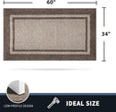 PURRUGS Dirt Trapping Door Mat 34" x 60", Non-Slip/Skid Machine Washable Entryway Rug, Shoes Scraper, Area Rug, Super Absorbent Welcome Mat for Muddy Wet Shoes and Paws, Beige & Grayish Brown by CozyNest Decor