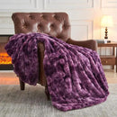NEWCOSPLAY Faux Fur Throw Blanket Tie-dye Violet Purple Luxury Fluffy Thick Warm Bubble Blanket for Couch Sofa Bed 700GSM (Tie-dye Violet Purple, Throw(50"x60")) by CozyNest Decor