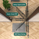 Babelio 26-43" No Bottom Bar Baby Gate for Babies, Elders and Pets, 2-in-1 Hardware Mount Dog Gate for The House, Stairs and Doorways, with Large Walk Thru Door, Black by TinyTreasures Baby Boutique