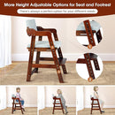Ezebaby Wooden High Chair for Toddlers to Teens, Adjustable Kids Study & Dining Chair with Steps and Removable Cushion (Nut-Brown) by TinyTreasures Baby Boutique