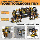 Upgrade Large Power Tool Organizer Wall Mount with Charging Station Tool Storage Rack with 6.5FT Power Strip 10 Drill Holder and Storage Rack for Garage Organization by GreenHaven Gardens