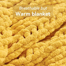 Chunky Knit Throw Blanket, 30''*40'' Knitted Throw Chenille Yarn for Bed Couch, Handmade Yellow Crochet Big Thick Blanket, Machine Washable Cute Comfy Blanket for Home Decor by CozyNest Decor