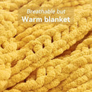 Chunky Knit Throw Blanket, 40''*50'' Knitted Throw Chenille Yarn for Bed Couch, Handmade Yellow Crochet Big Thick Blanket, Machine Washable Cute Comfy Blanket for Home Decor by CozyNest Decor