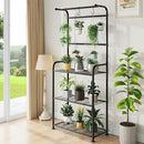 Plant Stand Indoor Outdoor, Heavy Duty Metal 3 Tiered Tall Hanging Plant Shelf for Multiple Flower Planter Holder 67" Large Rack for Living Room Garden Balcony, Black by GreenHaven Gardens