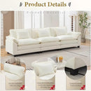 URRED Modular Sectional Sofa Comfy Cloud Couch, Modern Chenille Sofa Sleeper Deep Seat Couches with Ottoman/Pillows for Living Room (White, 117'') by CozyNest Decor