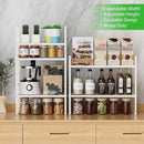 Expandable Cabinet Storage Shelf Stackable Organizer Rack for Kitchen Bathroom Pantry Spice Cupboard Countertop Home Office Desk Heavy Duty Nonslip White Small 3 Pack by CozyNest Decor