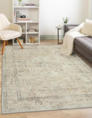 LIVEBOX Bedroom 4x6 Washable Area Rug for Entryway Kitchen, Non-Slip Soft Boho Rugs for Dining Room Office, Farmhouse Low-Pile Neutral Soft Carpet for Nursery Room Playroom, Tan by TinyTreasures Baby Boutique