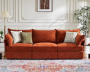 102.6" Modular Sectional Sofa, Oversized 3-Seater Terracotta Orange Couch with Removable Chenille Fabric Cover, Deep Seat & High Backrest for Living Room, Office & Apartment by CozyNest Decor