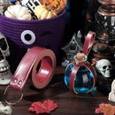 Boao Potion Bottles with Cork Set Dark Magic Cork Round Potion Bottle with Leather Belt Clear Glass Large for Halloween Costume Props DIY Crafts Decorative, 200 ml(Claret) by CozyNest Decor