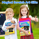 ZMLM Scratch Art Crafts Boys Gifts, 60 Rainbow Scratch Paper Art Gifts for 3 4 5 6 7 8 9 10 Years Old Girls and Boys Kids, Arts and Crafts for Kids 4-6 Birthday Toys and Games Activities Gift (Blue) by TinyTreasures Baby Boutique