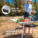 PORTAL Camping Table Portable Foldable with Adjustable Legs, Aluminum Folding Table Roll Up Table with Carrying Bag for Outdoor, Beach, Picnic, Backyards, BBQ and Party, Silver, Big by GreenHaven Gardens