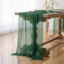 6pcs Emerald Green Cheesecloth Table Runner Gauze 120 Inch 10 FT Rustic Boho Cheese Cloth Runner for Wedding Baby Shower Bridal Shower Birthday Party Long Sheer Home Decorations by CozyNest Decor