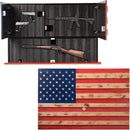 Tactical Rustic Hidden American Flag Gun Storage with Trap Door