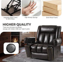 Electric Power Lift Recliner Chair for Elderly with Heat & Massage, Large Breathable Leather Reclining Chairs w/2 Concealed Cup Holders for Seniors Home Living Room,Bedroom,1PC,Brown by CozyNest Decor