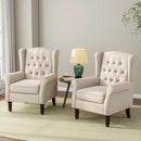 Accent Chair, Upholstered Armchair with Button Tufted High Back & Solid Wood Legs, Comfy Wingback Reading Single Sofa Chair for Small Spaces, Living Room, Bedroom by CozyNest Decor