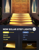 LED Solar Step Lights Waterproof Outdoor Stair Lights, Warm White Solar Deck Lights IP67 Solar Decoration Lights for Yard, Patio, Garden, Walkways, Front Door, Pathway, Driveway, Porch 12 Pack by GreenHaven Gardens