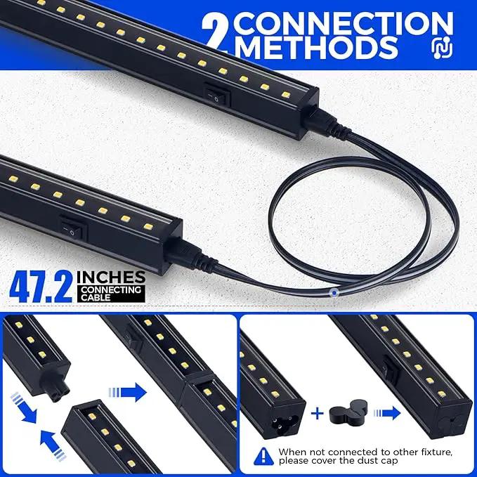 Barrina T5 Plant Lights for Indoor Growing, 4FT 160W (8 X 20W) Led Grow Light with Magnetic Design, Full Spectrum Grow Light Strip with Black Cover, Plug and Play, 5000K, 8 Packs, photo 8 of 9