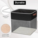 13x13 Cube Storage Bins, Collapsible Fabric Storage Box, 4 Pack Closet Baskets with Handles for Organizing, Shelf, Toys, Clothes, Home, Office, Nursery (Grey&Black) by CozyNest Decor
