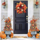 Fall Wreaths for Front Door, DECSPAS 21" Fall Wreath with Maple Leaves Pumpkin Berries, Autumn Decorations for Home, Artificial Harvest Door Wreath Outside, Window, Wall, Fireplace, Thanksgiving Decor by CozyNest Decor