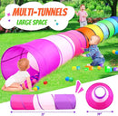 Kids Play Tunnel Tent for Toddler, 2 Pack 6-ft Pop Up Crawl Tunnel Toy for Baby Children or Dog Cat, Collapsible Gift for Boy and Girl Play Tunnel Indoor Outdoor Game (Rainbow Tunnel+Pink Tunnel) by TinyTreasures Baby Boutique