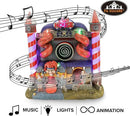 Carnival Funhouse Clown Theme Spooky Halloween Village Multi-Color LED Lights, Motion and Music 9.25" x 5.75" x 9.5" by CozyNest Decor