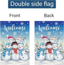 Welcome Winter Garden Flag Double Sided Sonwman 12x18 Inch Small Burlap Welcome Holiday Yard Outdoor Outside House Decoration by GreenHaven Gardens
