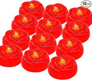 Aignis 12pcs Flameless LED Floating Candles, Red Rose Plastic Tealights Battery Operated, 120+ Hours Glow Time, Cozy Light for Romantic Pool/Bathtub/Hot Bath/Wedding Centerpiece Decor(D2.83 * H1.42) by CozyNest Decor