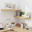 Fun Memories Floating Shelves for Wall 36 Inches, Wood Shelves with Invisible Bracket, 10" Deep Shelves Wall Mounted, Large Wood Floating Shelves for Living Room Bathroom, Oak, Set of 2 by CozyNest Decor