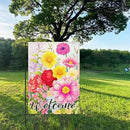 Welcome Spring Floral Garden Flags 12x18 Inch double sided,Seasonal Flowers Yard Holiday Outdoor Burlap Garden Farmhouse Decor by GreenHaven Gardens