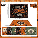 Halloween Placemats Set of 6 Gothic Bat Plastic Table Mats Pumpkin Witch Skull Ghost Halloween Place Mats Washable Vinyl Rustic Table Decoration for Indoor Outdoor Party Kitchen Dining by CozyNest Decor