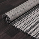 Stripe Outdoor Rug 8x10 Washable Outside Carpet for Indoor Patio Porch Waterproof Easy Cleaning Non Shedding Area Rugs Dark Gray 8 x 10 by CozyNest Decor