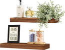 Sorbus Floating Shelves for Wall, Bathroom Shelves Wall Mounted for Kitchen, Bedroom, Bathroom Storage Over Toilet, Hanging Book Shelf for Home Decor Living Room (Walnut, 2 Pack) by CozyNest Decor