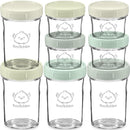KeaBabies 4pk 8oz & 4pk 4oz Glass Baby Food Containers with Lids - Leak-Proof, Microwavable Small Glass Jars, Baby Purees & Toddler Snack Storage Containers, BPA-Free, Dishwasher & Freezer Safe(Sage) by TinyTreasures Baby Boutique