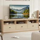 IDEALHOUSE 70in TV Stand for TVs up to 80", Mid Century Modern Entertainment Center with Storage Drawer and Open Shelves, TV Console Media Cabinet for Living Room, Bedroom (Light Oak) by CozyNest Decor