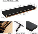 BAMEOS Floating Shelf,Wall Shelf,Decor Wall Mounted Shelves,Hanging Shelf Set L24xW6 for Bathroom Kitchen Living,Kitchen,Room Bedroom Storage,Black by CozyNest Decor