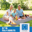 Picnic Outdoor Blankets Waterproof Extra Large - Beach Mat Sand Free Foldable with Carry Strap | Portable Camping Blanket | Park Blanket for Grass Park, Hiking, Travel, Concerts, Indoor (Black) by TinyTreasures Baby Boutique