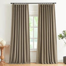 Vision Home Brown Pinch Pleated Full Blackout Curtains Linen Blended Room Darkening Window Curtains 90 inch for Living Room Bedroom Thermal Insulated Pinch Pleat Drapes with Hooks 2 Panel 40" Wx90 L by CozyNest Decor