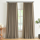 Vision Home Brown Pinch Pleated Full Blackout Curtains Linen Blended Room Darkening Window Curtains 108 inch for Living Room Bedroom Thermal Insulated Pinch Pleat Drapes with Hooks 40" Wx108 Lx2 by CozyNest Decor